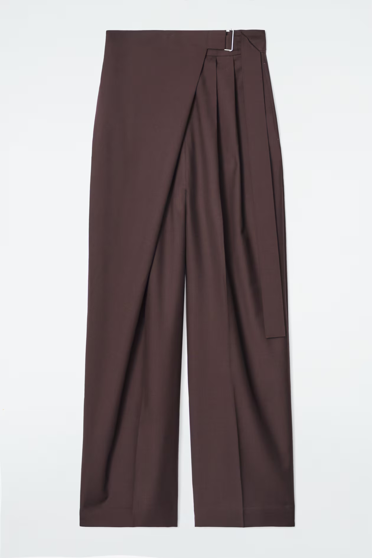PANTALONES PAREO LANA CON CINTURÓN RELAXED - ROJO OSCURO | COS ES | COS (EU)