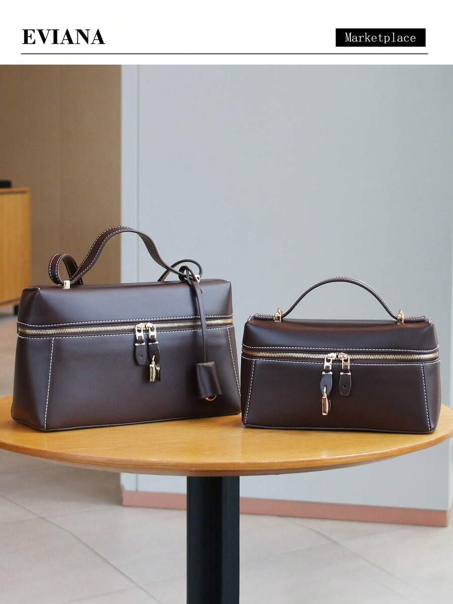 2025 New Fashion Women's Handbag, Lightweight Elegant Minimalist Square Box Tote Bag, Makeup Case... | SHEIN