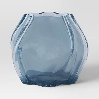 Small Shaped Glass Vase Blue - Threshold™ | Target