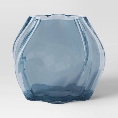 Small Shaped Glass Vase Blue - Threshold™ | Target