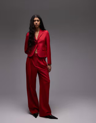 Mango slim suit co-ord in red | ASOS (Global)