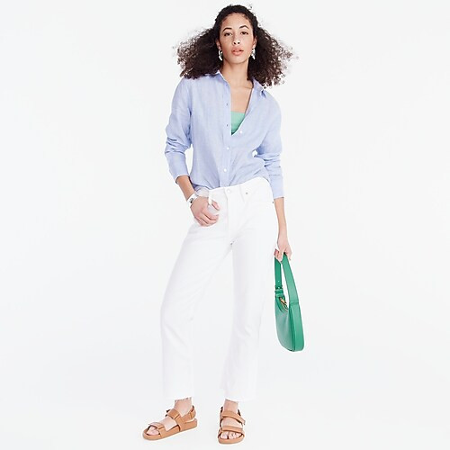 9" demi-boot crop jean in white | J. Crew US