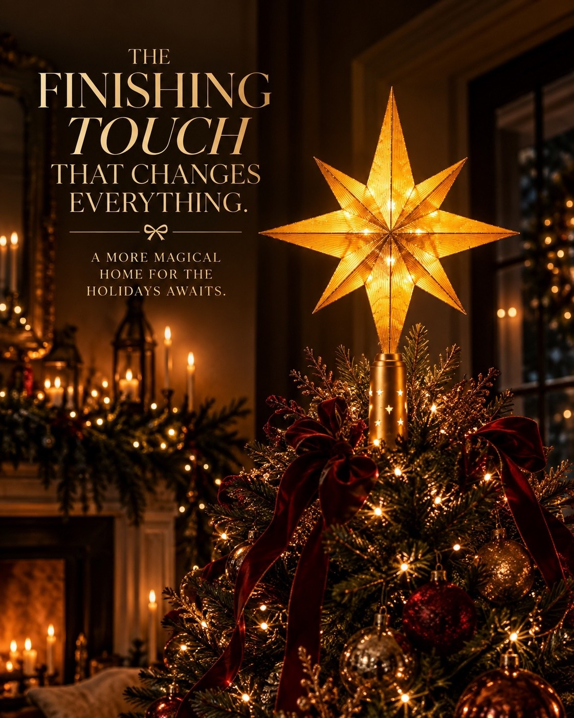 The tree topper is the moment the whole Christmas tree suddenly feels finished. ✨🎄

You can spend hours layering ribbon, ornaments, lights and branches—but there’s something about that final glow at the very top that pulls everything together.

And a beautiful illuminated star does more than fill the space. It gives the entire room that nostalgic, slightly magical Christmas feeling you remember from childhood… just a little more grown-up.

Because sometimes the smallest finishing detail is the one that makes you stand back and think:

Okay. Now it feels like Christmas. ⭐

#ChristmasTree #ChristmasTreeTopper #TreeTopper #ChristmasDecor #HolidayDecor #ChristmasDecorating #TraditionalChristmas #ElegantChristmas #OldWorldChristmas #CozyChristmas #ChristmasHome #ChristmasInspiration #HolidayHome #AmazonChristmas #AmazonHome #AmazonFinds #CallsignDesign