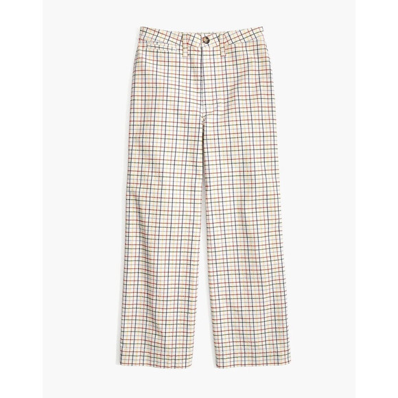 Madewell Emmett Wide-Leg Crop Pants in Rainbow Windowpane | Poshmark
