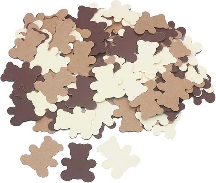 300PCS Cream Brown Teddy Bear Baby Shower Table Confetti Sprinkles Scatter, We Can Bearly Wait Ba... | Amazon (US)