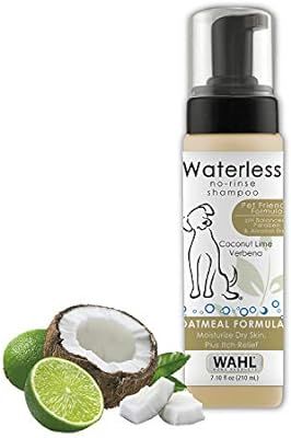 Wahl Pet Friendly Waterless No Rinse Shampoo for Animals – Oatmeal & Coconut Lime Verbena for C... | Amazon (US)