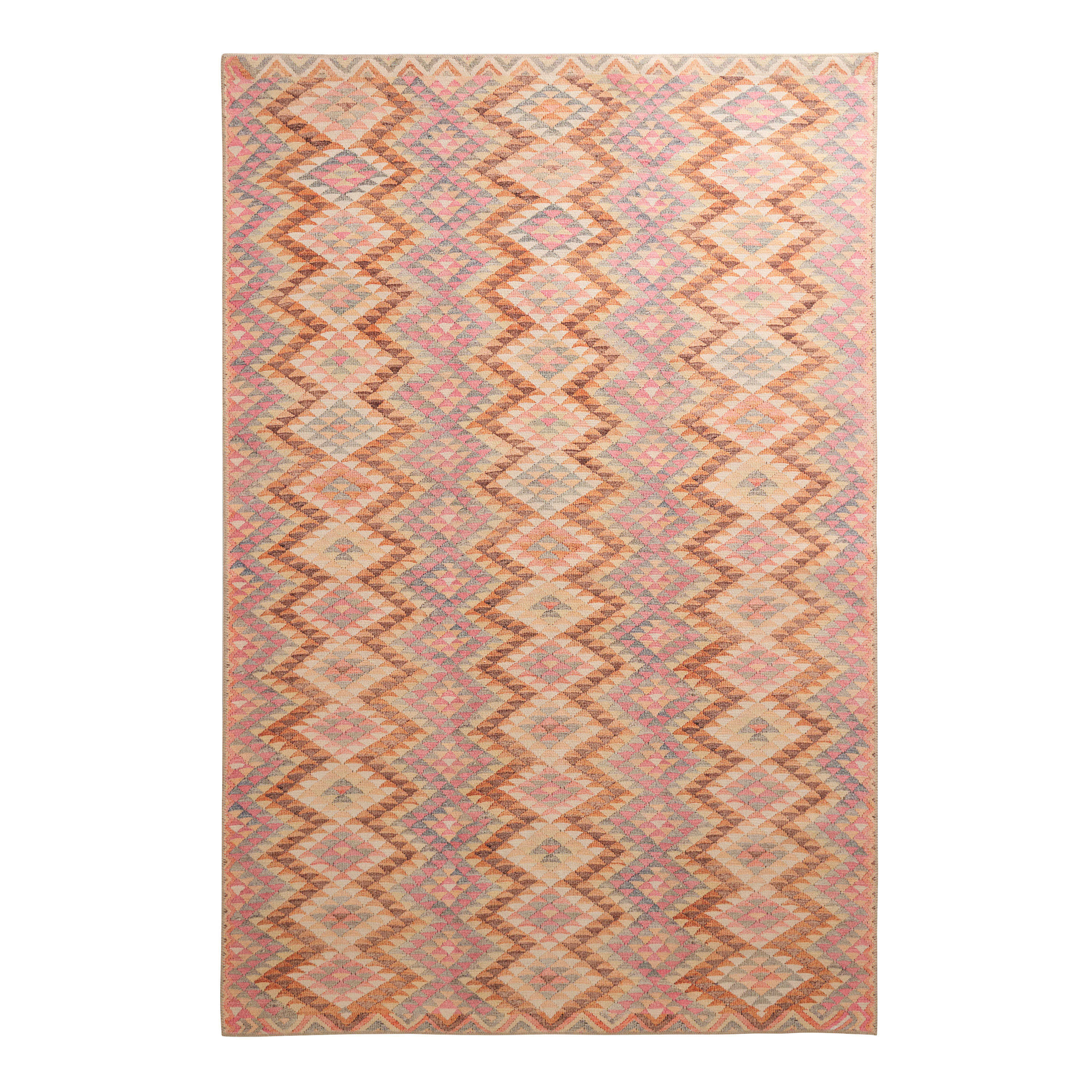 Romy Multicolor Diamond Kilim Vintage Style Area Rug | World Market