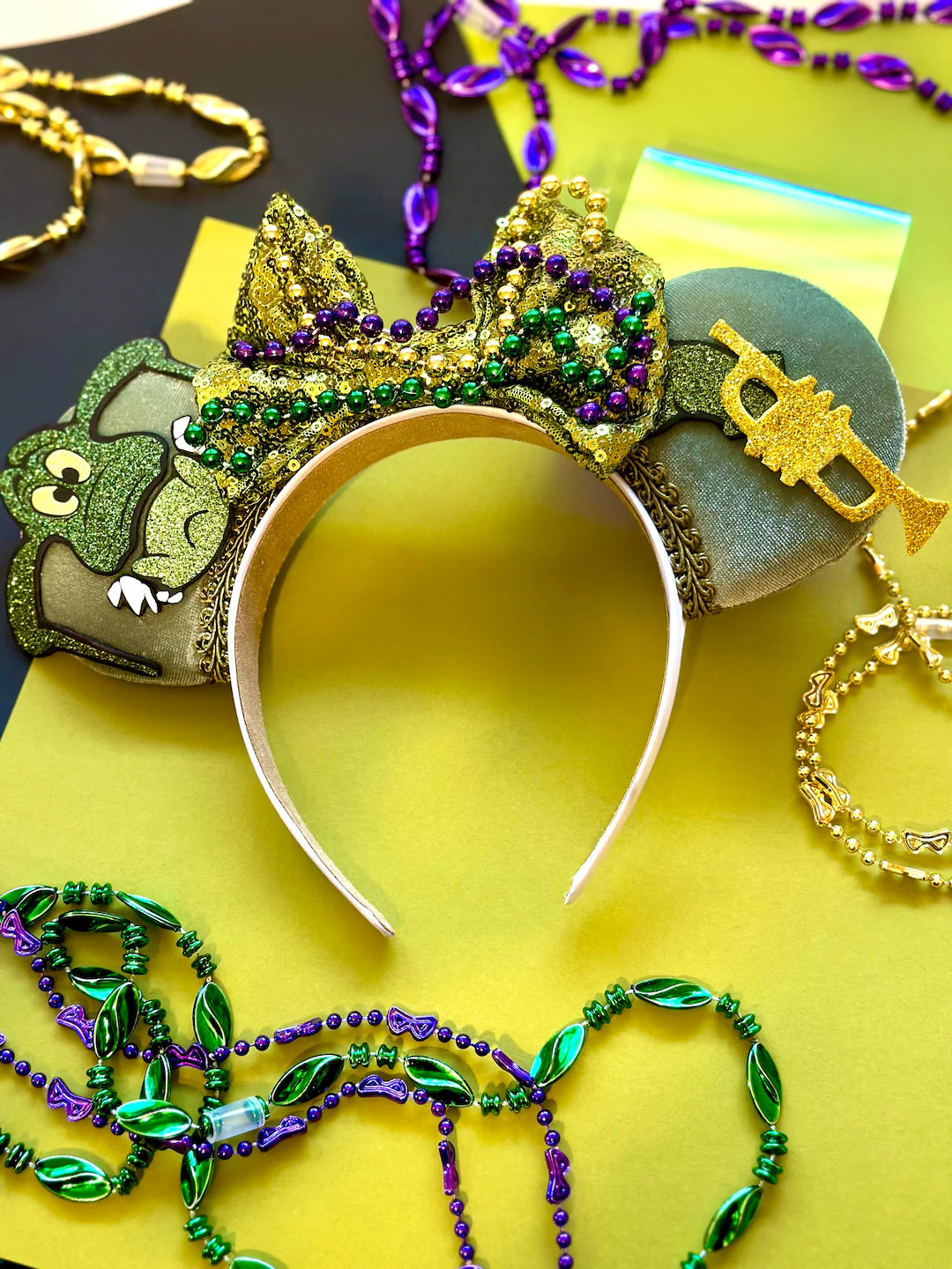 Handmade Louis Gator Mardi Gras Mouse Ears Headband - Etsy | Etsy (US)