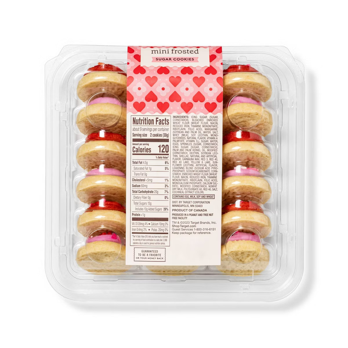 Valentine's Day Mini Frosted Sugar Cookies - 9.4oz/18ct - Favorite Day™ | Target