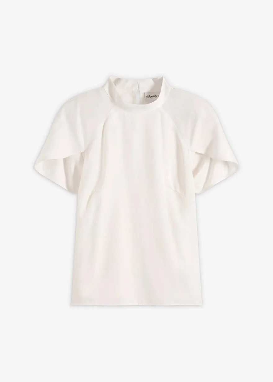 Elegante Kurzarmbluse aus glänzenden Satin | Bonprix DE