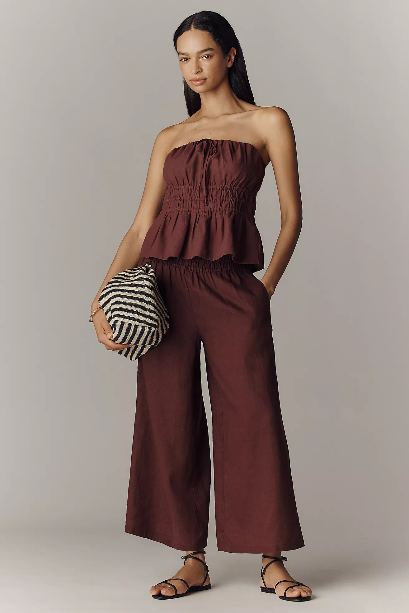 The Somerset Linen Pull-On Pants | Anthropologie (US)