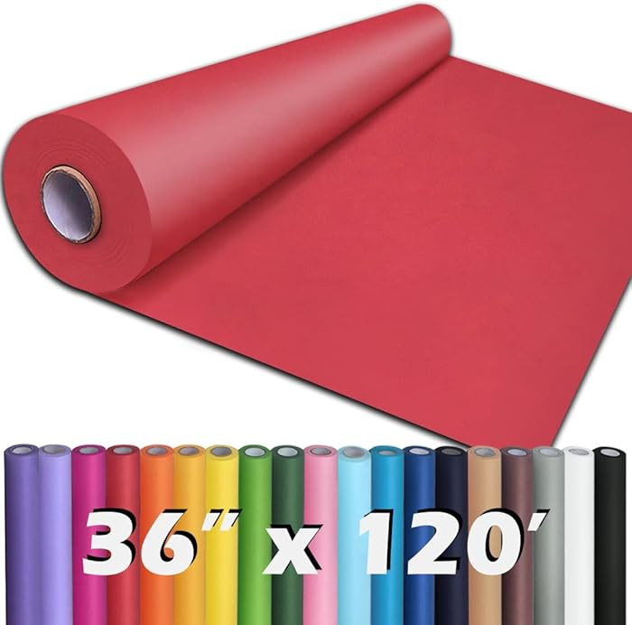 PerkHomy 36" x 1,440" (120') Red Kraft Paper Roll for Craft Bulletin Board Paper Art Table Coveri... | Amazon (US)