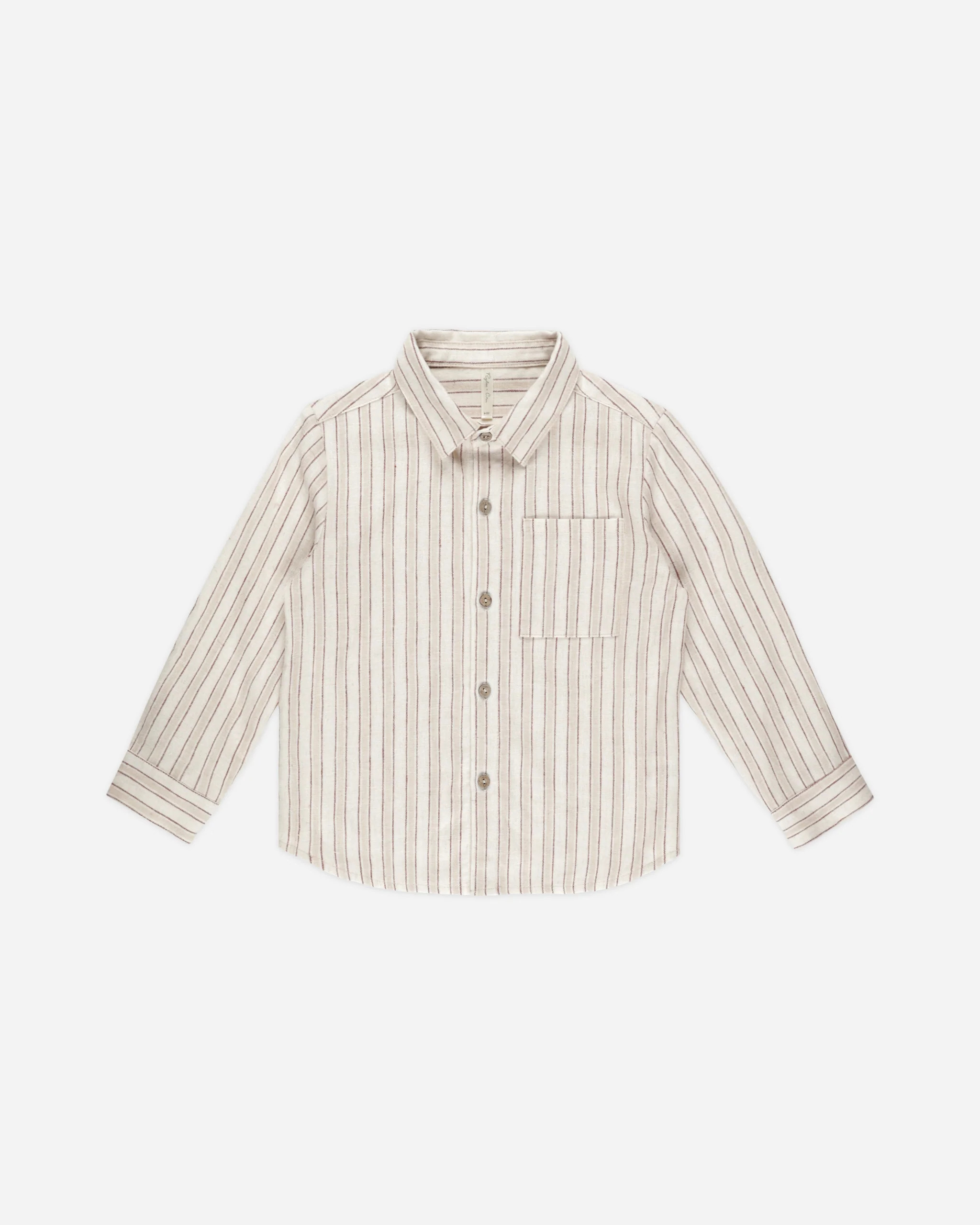Collared Long Sleeve Shirt || Stone Stripe | Rylee + Cru