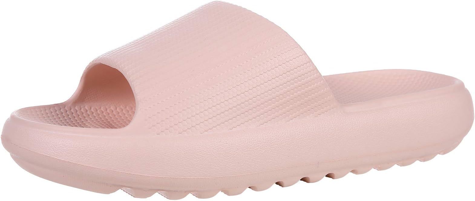 Pillow Slides Sandals for Women Men Lightweight Non-slip Shower Shoes Open Toe Slippers | Amazon (US)
