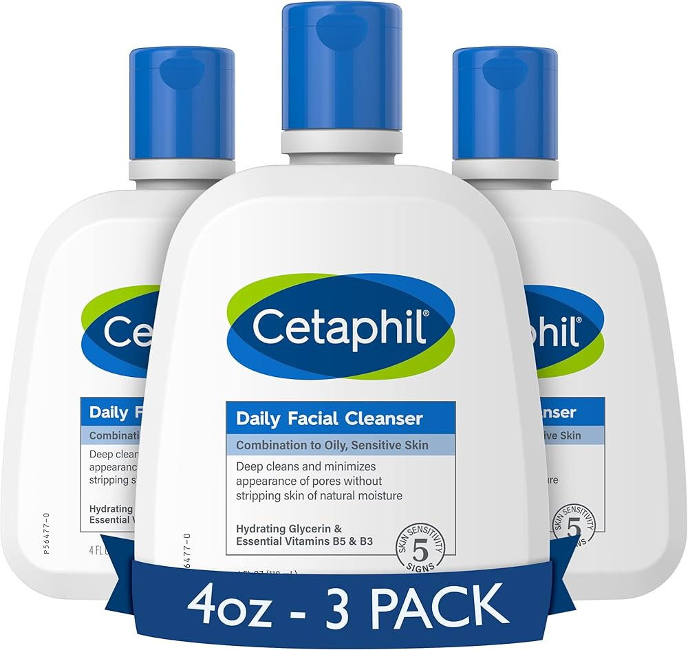 Face Wash by CETAPHIL, Daily Facial Cleanser for Sensitive, Combination to Oily Skin, NEW 4 oz 3 ... | Amazon (US)