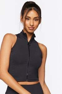 Active Mock Neck Zip-Up Crop Top | Forever 21 | Forever 21 (US)