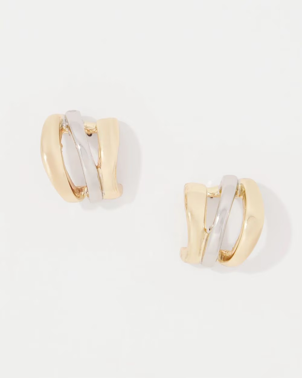 Silver + Gold Sculptural Hoop Earrings | White House Black Market