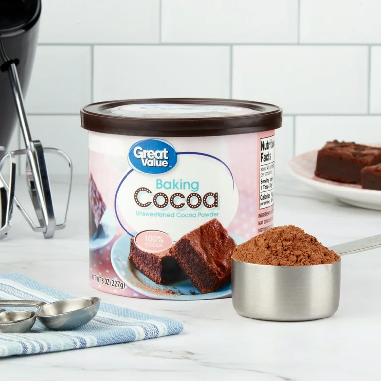 Great Value Baking Unsweetened Cocoa Powder, 8 oz Tub | Walmart (US)