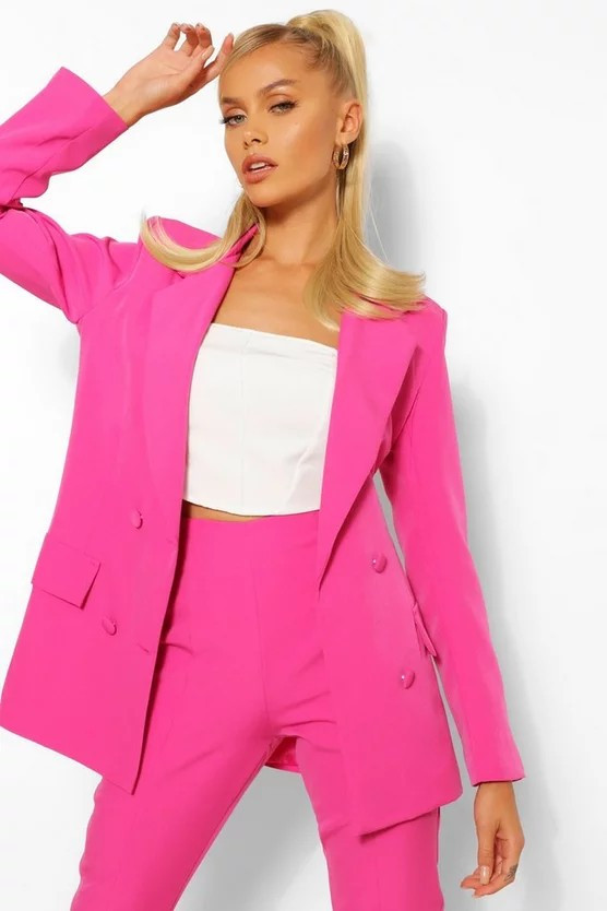 Woven Double Breasted Pocket Blazer | Boohoo.com (US & CA)