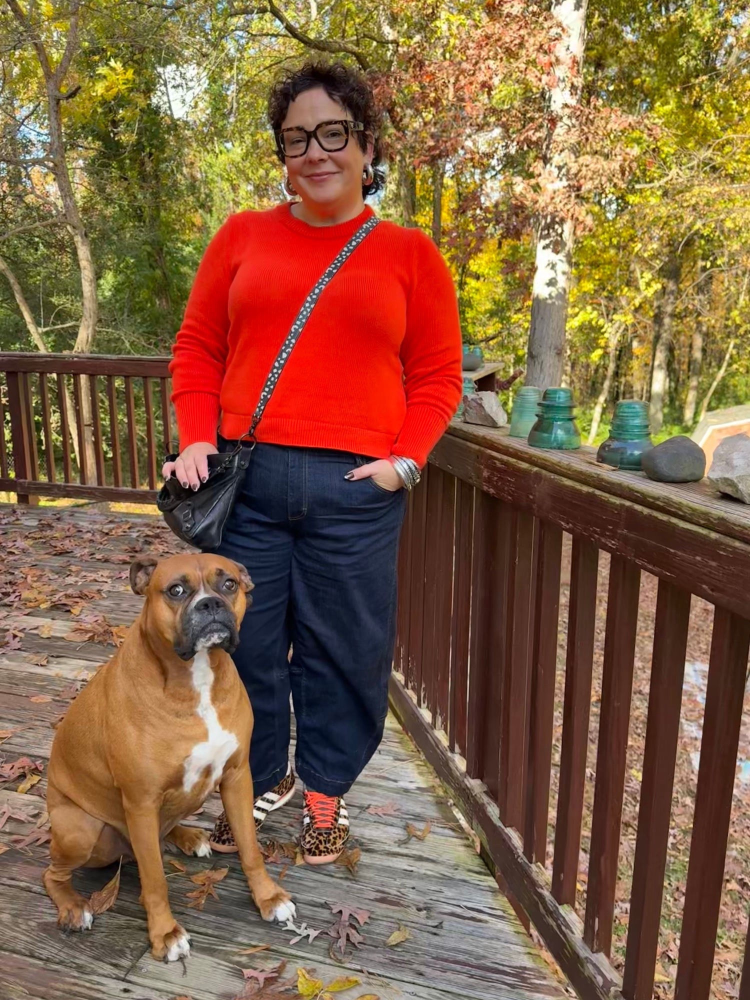 Petite barrel jeans and fall colors (and Bowser) 

#LTKOver40 #LTKMidsize #LTKPetite