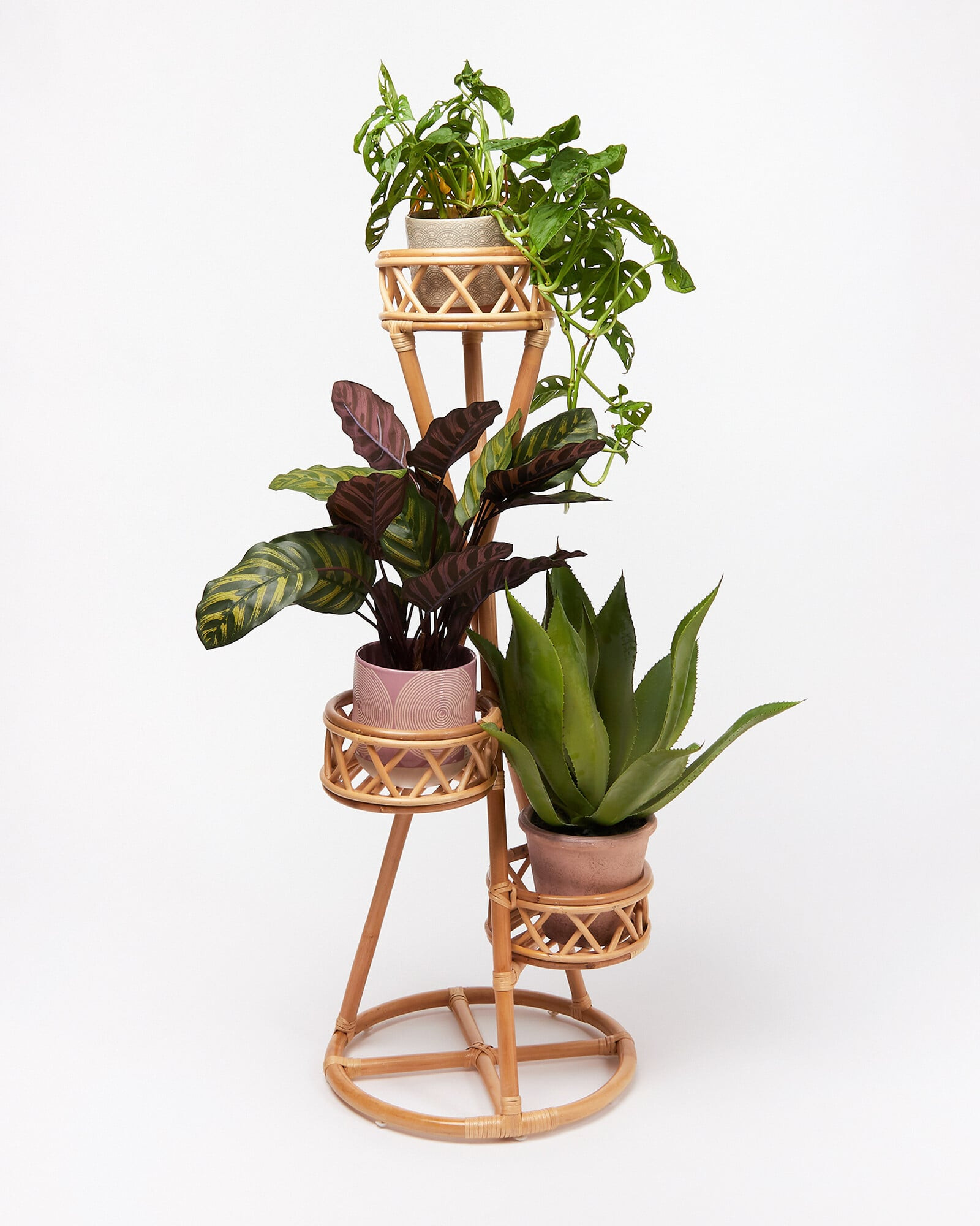Bali Natural Rattan Triple Plant Stand | Oliver Bonas | Oliver Bonas (Global)