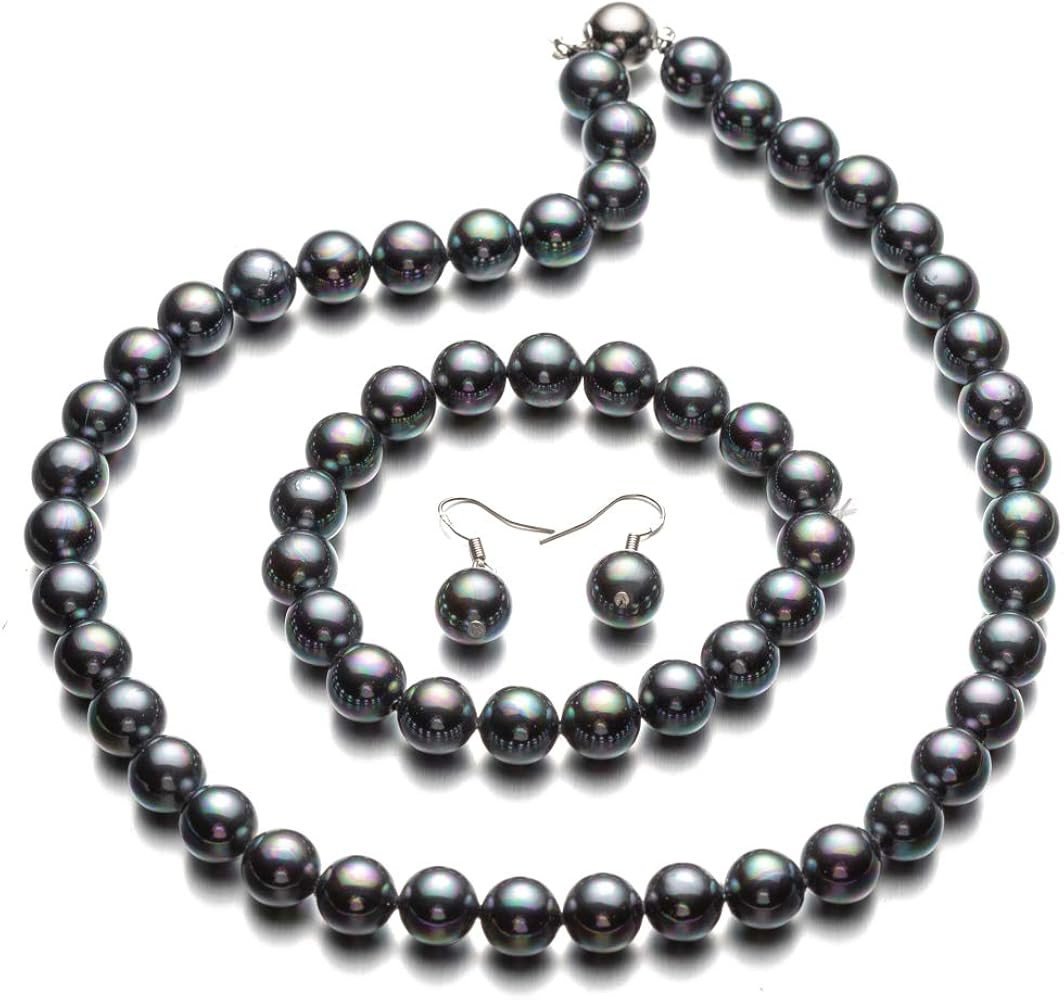 lureme® Fashion Style Pearl Elastic Necklace Bracelet Dangle Earring Set(09000649) | Amazon (CA)