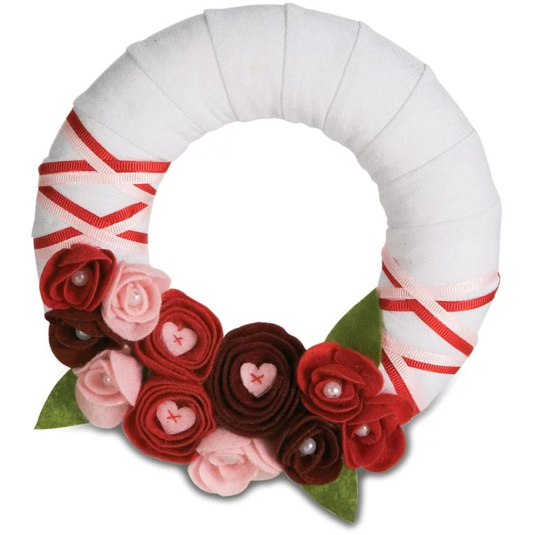 Pavilion-  White, Pink and Red 6" Floral Heart Wreath Valentines Decor Gift | Walmart (US)