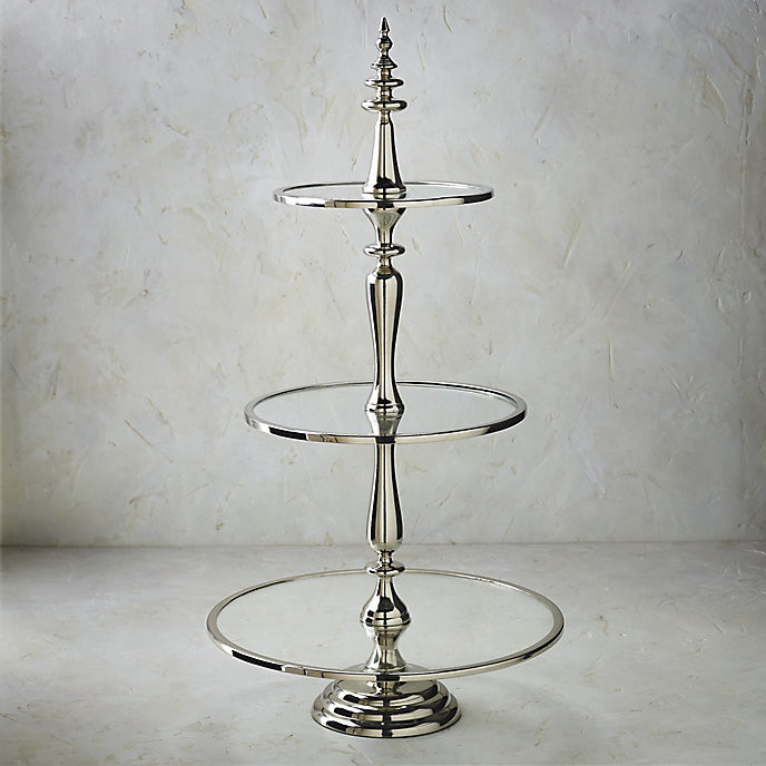 Amelie Servers & Cake Stands with Glass Tier & Metallic Finish | Frontgate