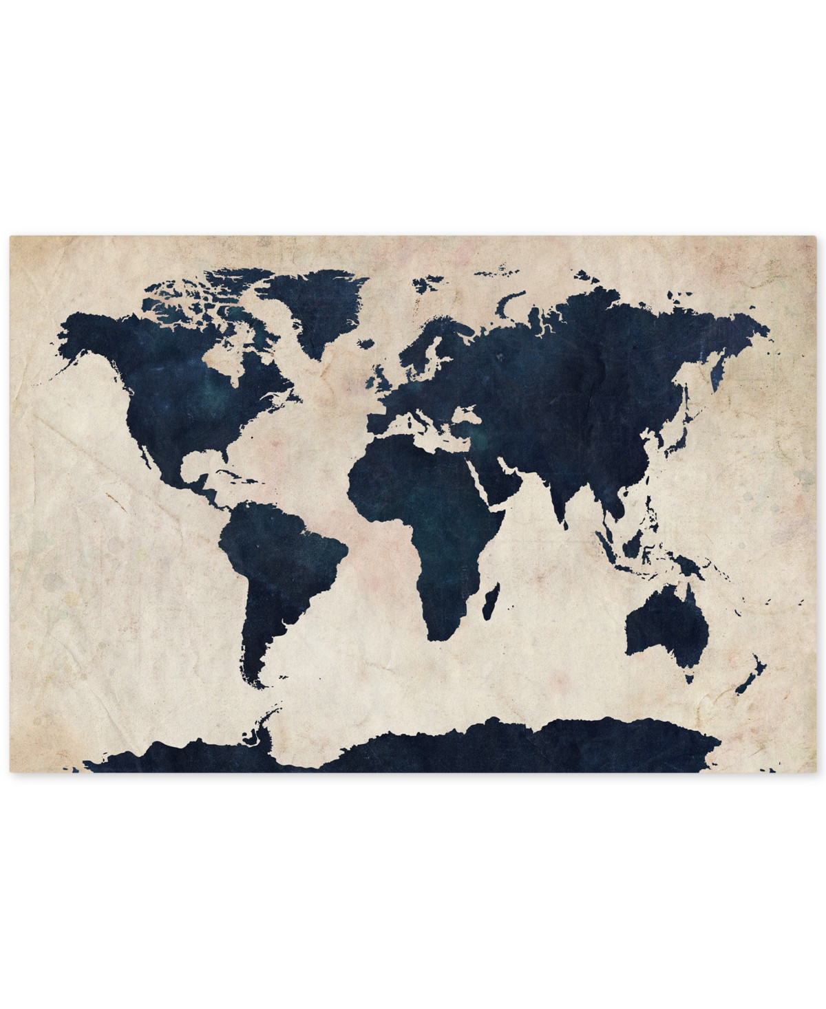 Michael Tompsett 'World Map -Navy' Canvas Art - 47" x 30 | Macy's