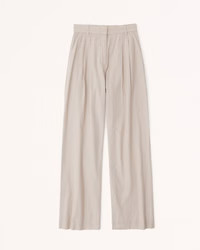 Curve Love Linen-Blend Tailored Wide Leg Pant | Abercrombie & Fitch (US)