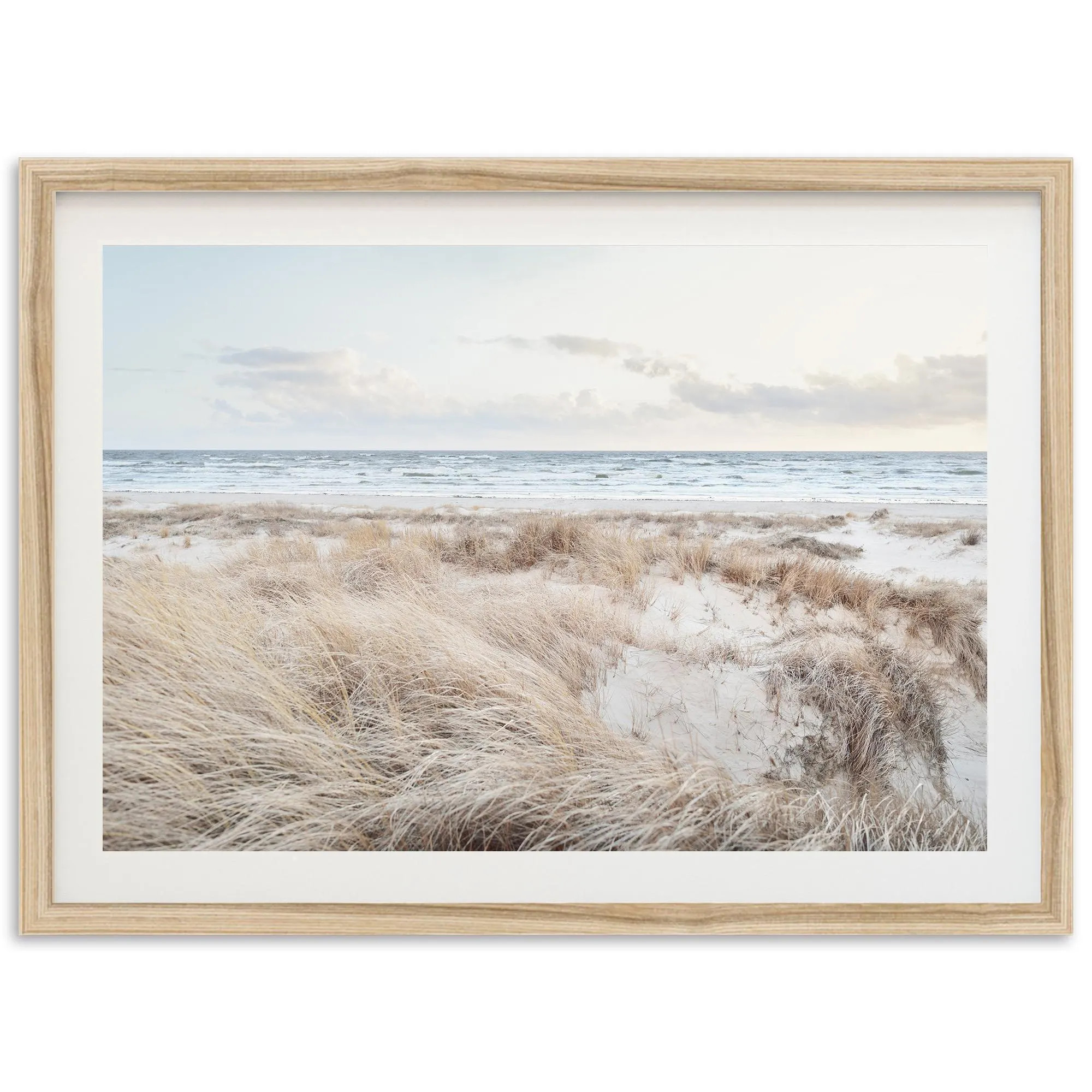 Framed Coastal Wall Art | Beach Grass Photography Print, Muted Ocean Seascape Decor, Seashore | Etsy (Global)