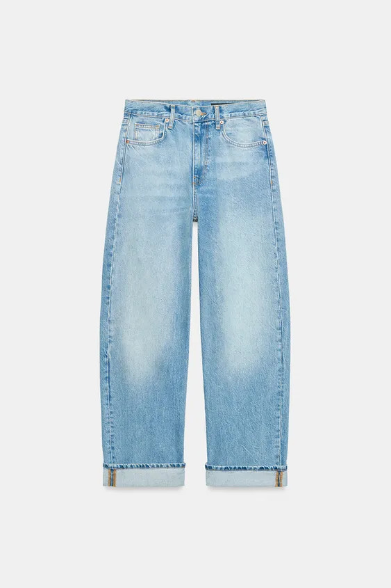 ZW COLLECTION BAGGY MID-WAIST JEANS | Zara UK