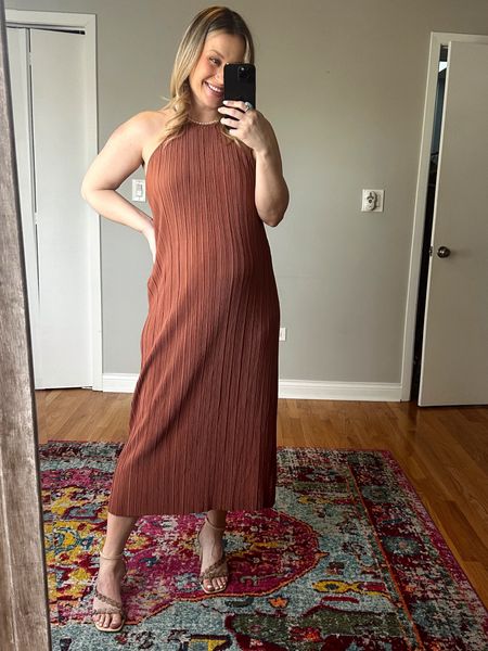 The perfect spring dress, comes in 4 colors! I’m wearing a size medium, it’s not maternity but fits great over the bump! These wicker heels are 20% off, I linked so many cute vacation heels that are on sale! #maternity #springdress #springoutfit #weddingguestdress #vacationoutfit 

#LTKbump #LTKsalealert #LTKshoecrush