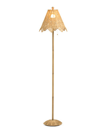 60.5in Tybee Rattan Scalloped Floor Lamp | TJ Maxx