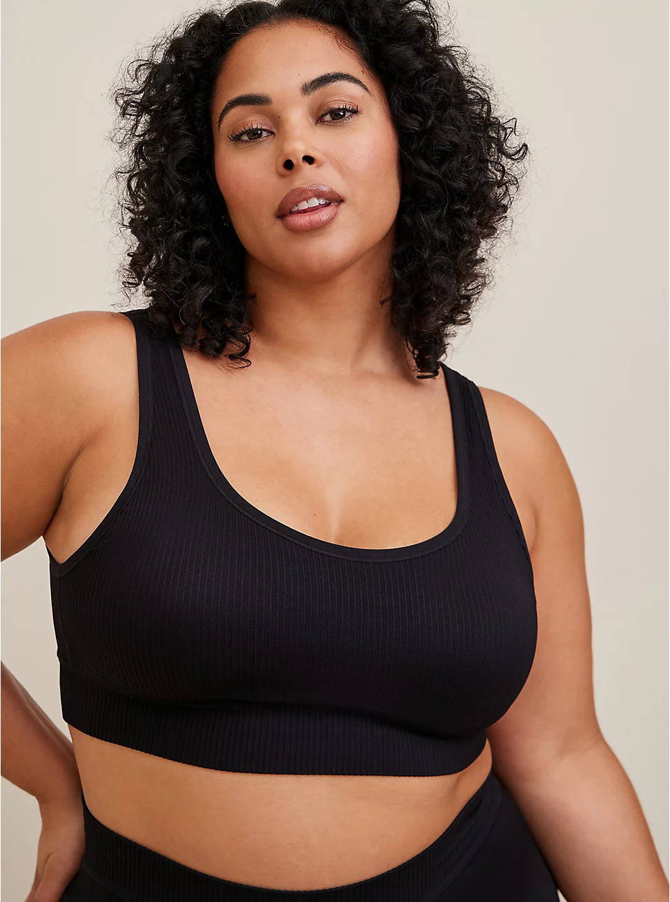 Lightly Lined Seamless Rib Scoop Bralette | Torrid (US & Canada)