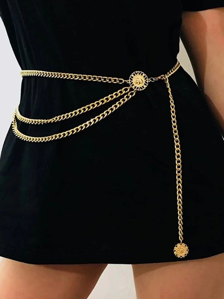 1pc Punk Y2K Women Multi-layered Fashion Chain Belt For Dress Decoration and Jeans Pants | SHEIN