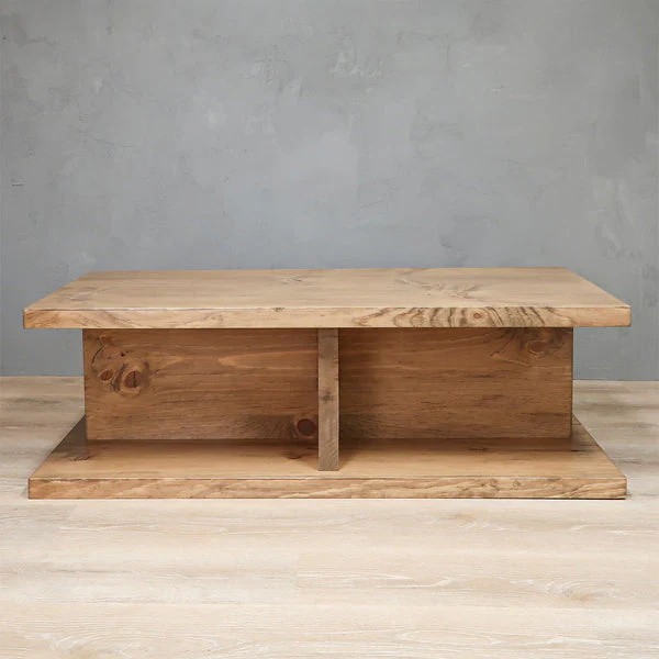 Rustic Cross Base 2-Level Coffee Table | Urbandi
