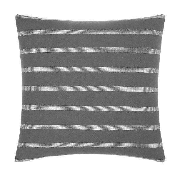 Gap Home Yarn Dyed Twill Stripe Decorative Square Throw Pillow Charcoal/White 18" x 18" | Walmart (US)