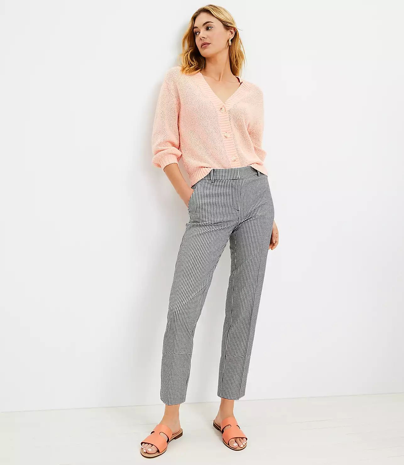 Riviera Slim Pants in Gingham | LOFT