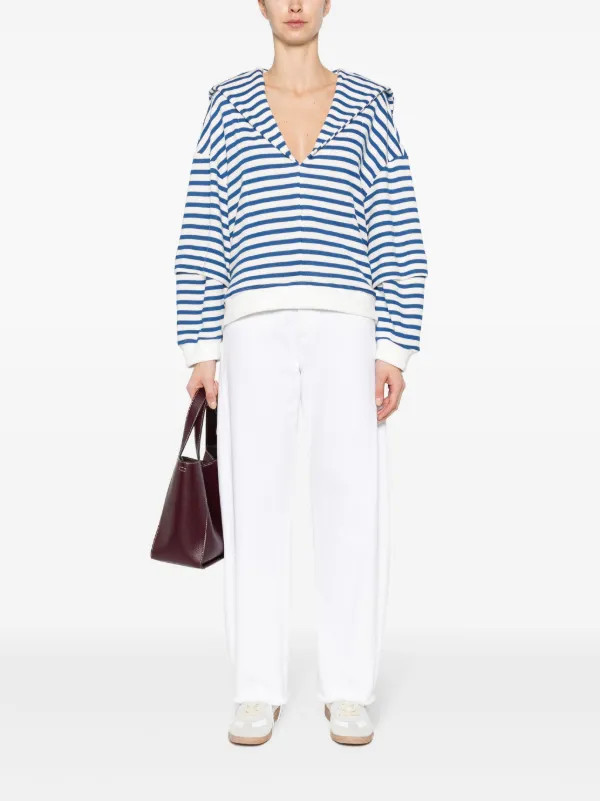 Ioana Ciolacu sailor-collar Striped Top - Farfetch | Farfetch Global