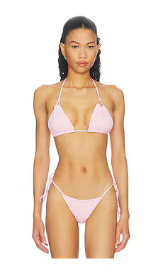 Frankies Bikinis X Paige Lorenze Ari Ribbed Bikini Top in Blushing from Revolve.com | Revolve Clothing (Global)