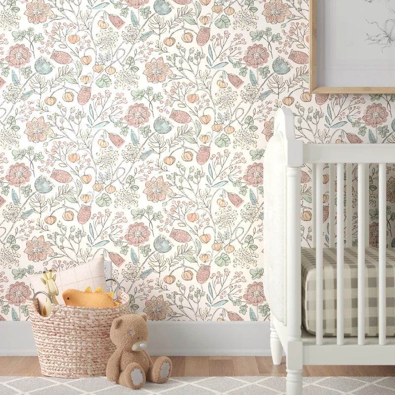 Accringt Peel & Stick Floral Wallpaper | Wayfair North America