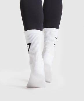 Gymshark Crew Socks 3pk - White | Gymshark (Global)