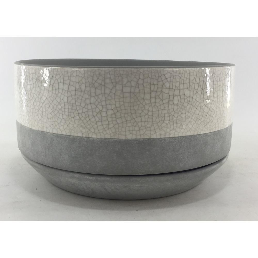 10.5 in. White Ceramic Planter | The Home Depot