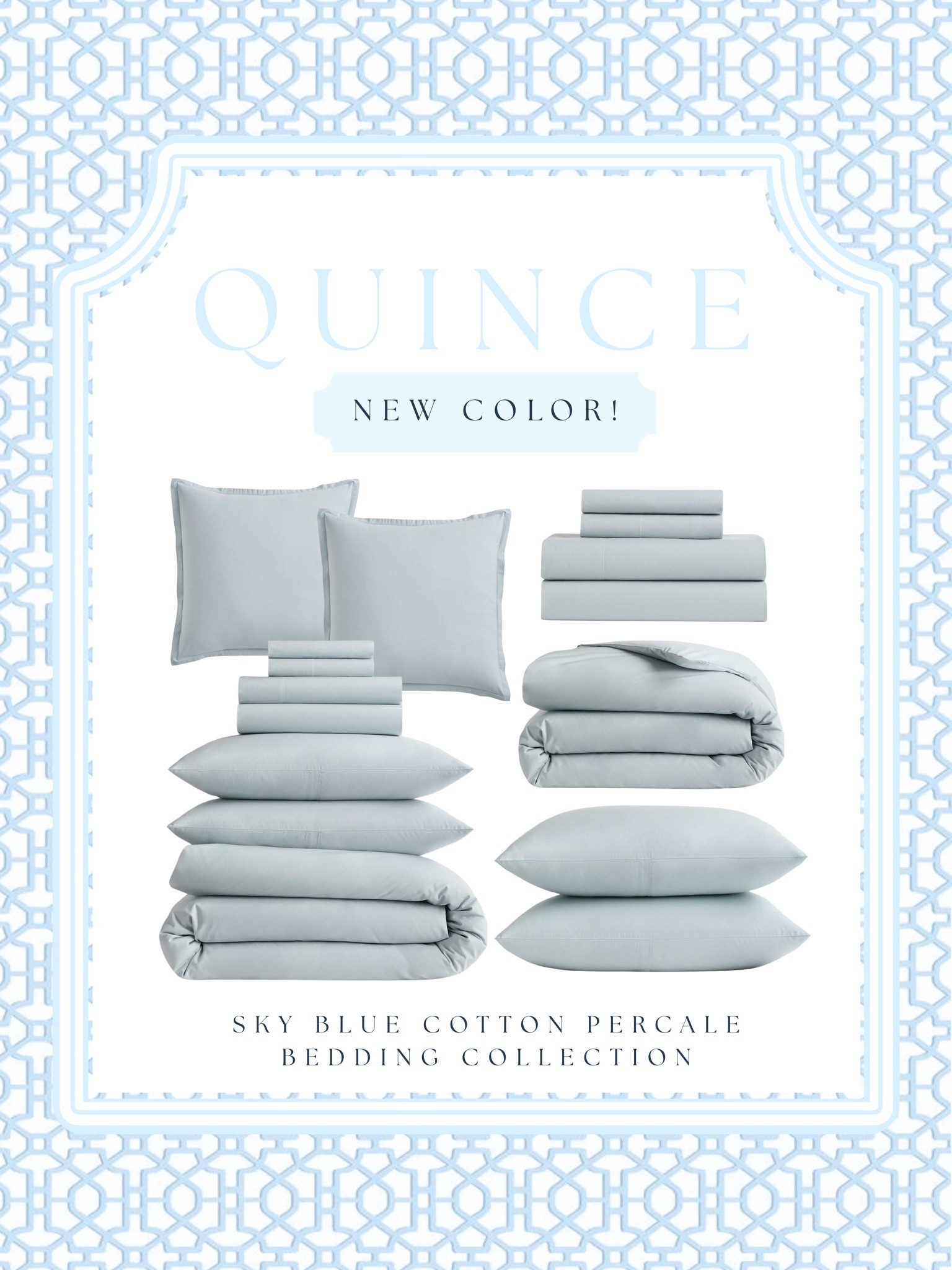 The prettiest new color in the Quince bedding collection 🩵🧺 These Sky Blue Organic Cotton Percale sheets and bedding from Quince is giving coastal luxury for so much less. The crisp, breathable percale feels like hotel bedding, while the soft blue color is perfect for a timeless coastal bedroom. Sold as a bedding bundle or in separates! 

If you’ve been searching for blue bedding, coastal bedding, organic cotton sheets, percale sheets, a blue duvet cover, or a bedroom refresh, this one is SO good. And it’s a fraction of the price of similar designer bedding!

✨ 100% organic cotton
✨ Cool + breathable percale
✨ Complete bedding bundle
✨ Beautiful coastal-inspired blue
✨ Light Blue Euro Shams
✨ Coastal Bedroom Ideas

@Quince

#LTKHome #LTKSaleAlert