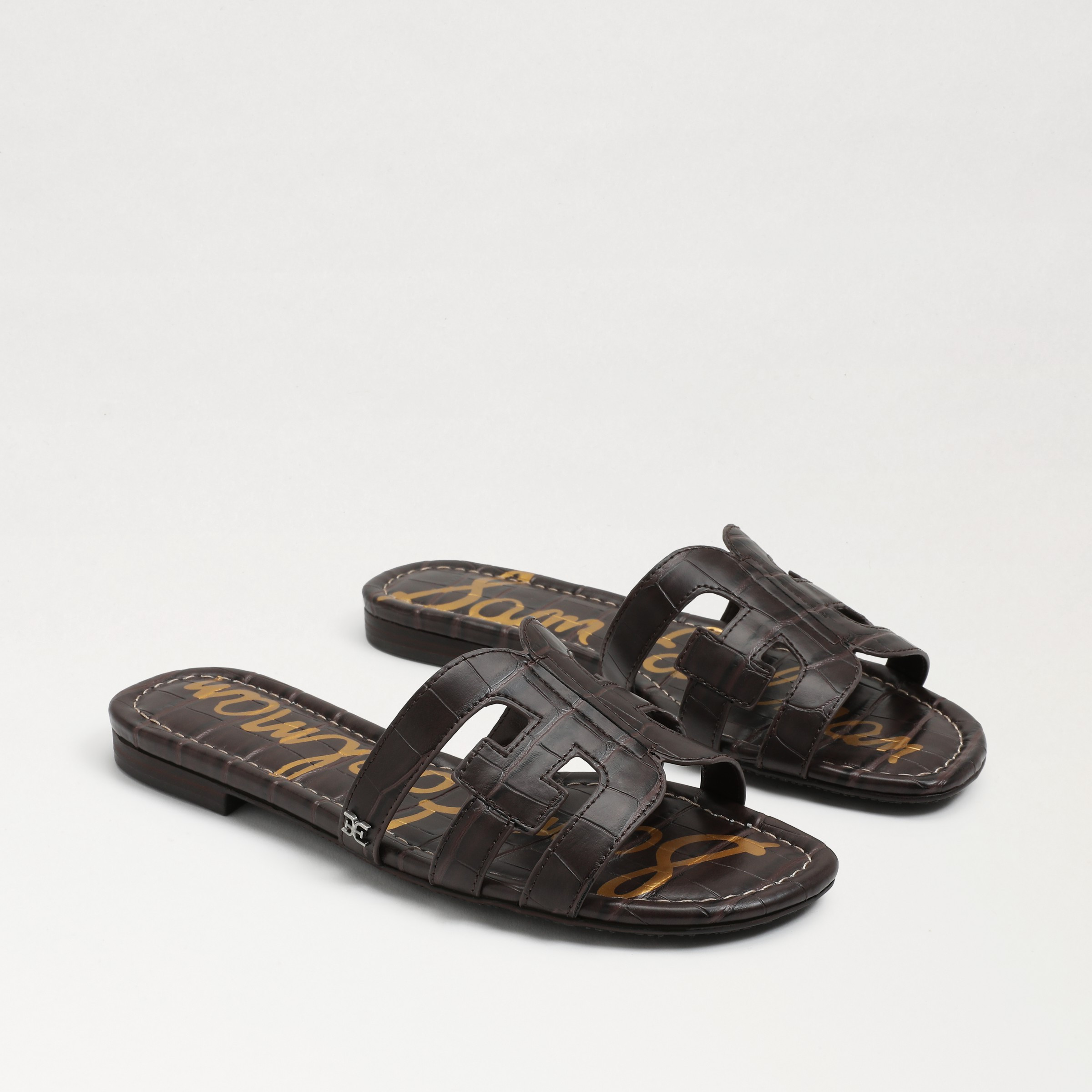 Sam Edelman Bay Slide Sandal Dark Mahogany Croc | Sam Edelman