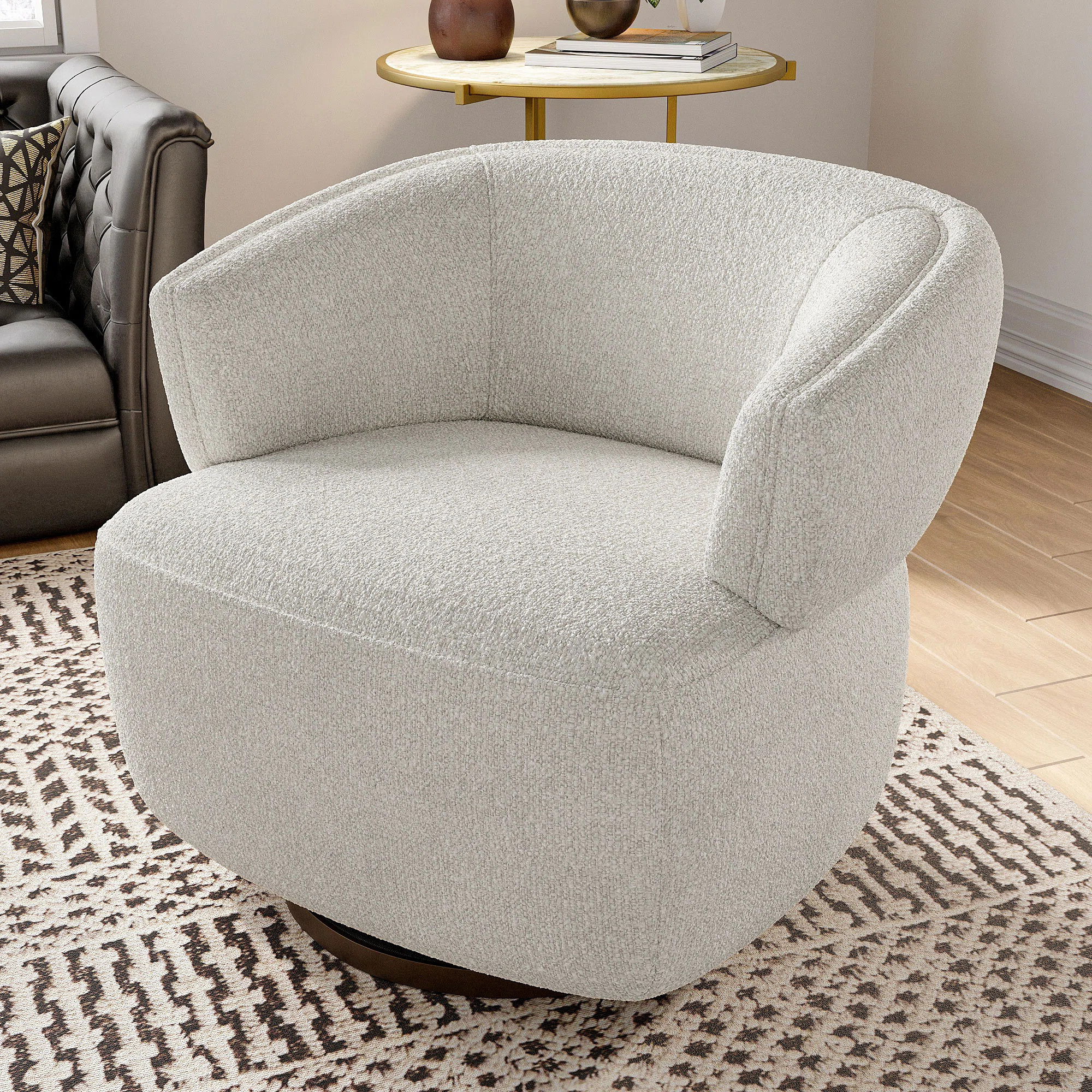 Carnley Fully Assembled Upholstered 360° Swivel Barrel Chair | Wayfair North America