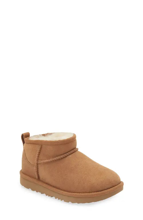 UGG(r) Kids' Classic Ultra Water Resistant Genuine Shearling Mini Boot in Chestnut at Nordstrom, Size 5 M | Nordstrom