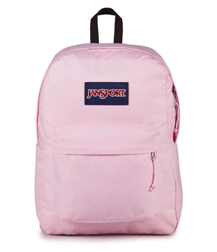 JanSport SuperBreak Plus Backpack with Padded 15-inch Laptop Sleeve and Integrated Bottle Pocket - Spacious and Durable Daypack for Work and Travel - Pink Ice | Amazon (US)