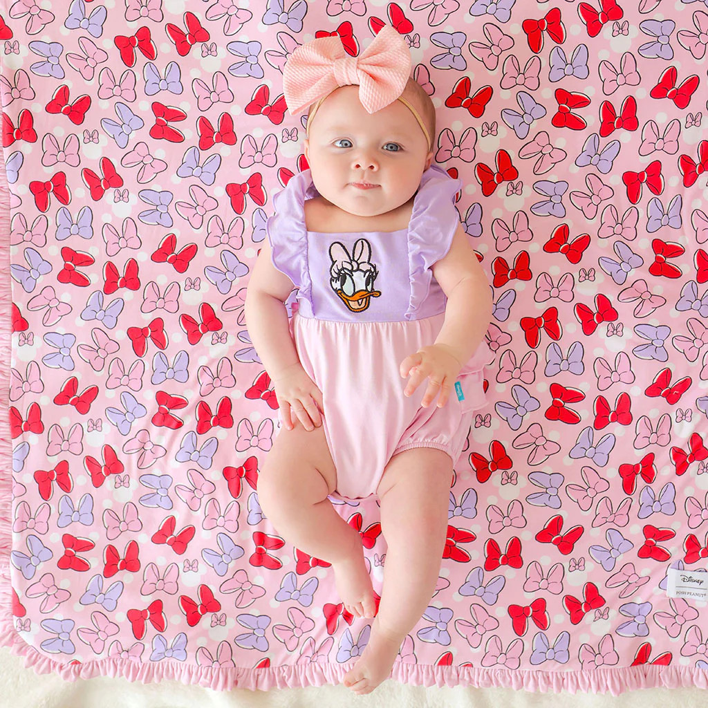 Purple Daywear Disney Daisy Duck Ruffled Bubble Romper | Posh Peanut® | Posh Peanut